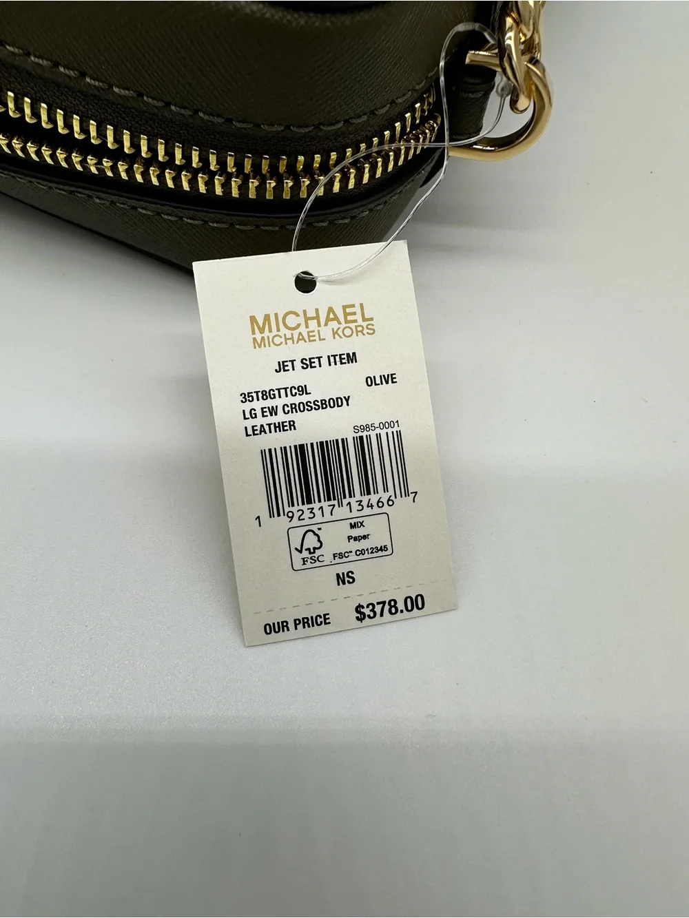 Michael Kors Olive Crossbody with Gold Chain Accent